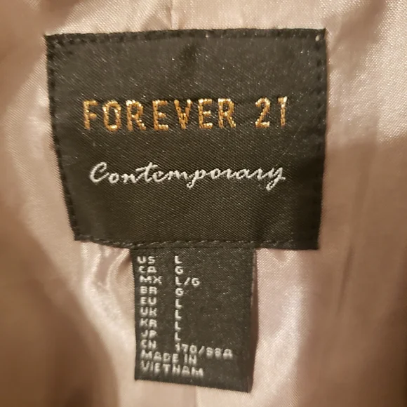 Forever 21 Gray Plaid Contemporary Blazer. Size Large Women. - Picture 5 of 9